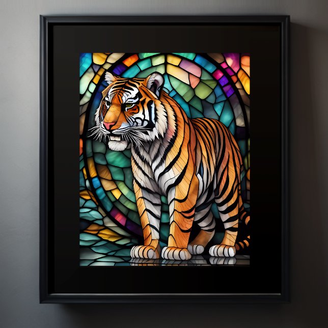 Tigre de vidro com coloração aquosa 4:5 Poster (Criador carregado)