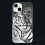Tigre em preto e branco<br><div class="desc">Foto de retrato preto e branco de um Tigre Siberiano.</div>