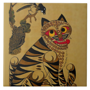 Tigre Idiota e Pega Reprovadora Minhwa Coreana