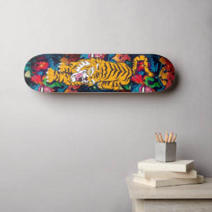 Tigre Laranja de Grafite Personalizado do skate