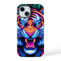 Tigre Neon e folhas da selva