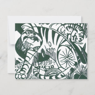 Tigre por Franz Marc, belas artes preto e branco