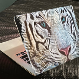 Tigre, preto e branco, adesivos de pele do Laptop 