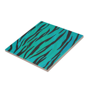 Tigre Preto e Estampa Teal