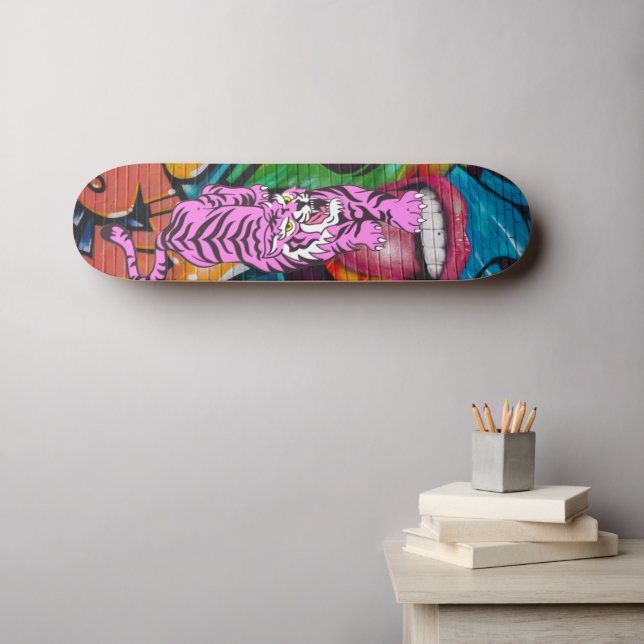 Tigre Roxo do Grafite de skate (Arte de parede (Horz))