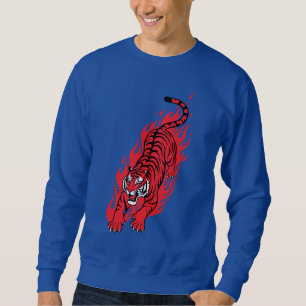 Tigre Vermelho Flamejante – Camiseta Feroz Fera de