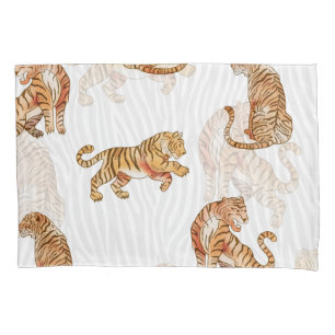Tigres Selvagens: Padrão Animal De Aquarela.