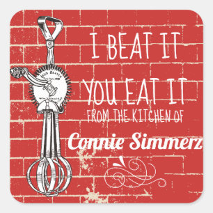 tijolo do batedor de ovo da cozinha da etiqueta