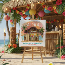 Tiki Bar de Praia Paraíso Tropical Bem-vindo