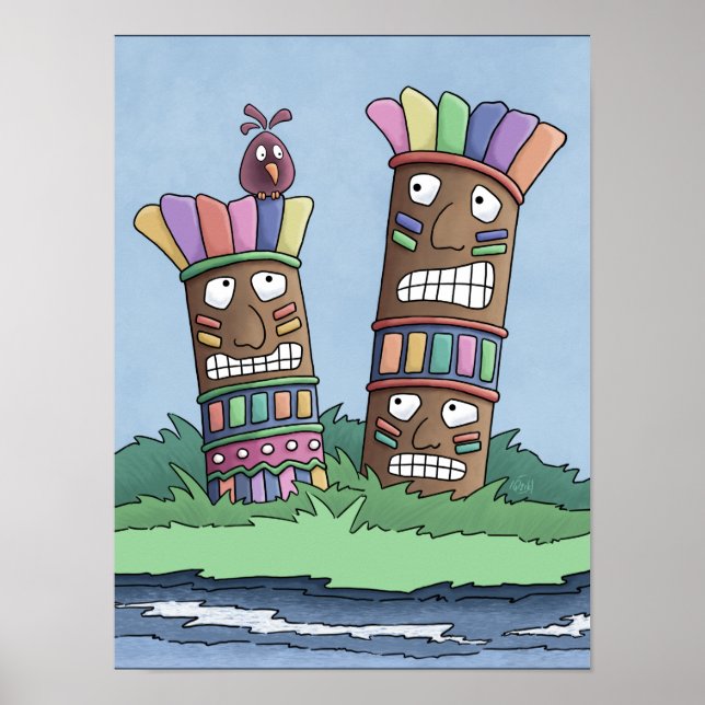 Tiki Bird Rosebud Poster (Frente)