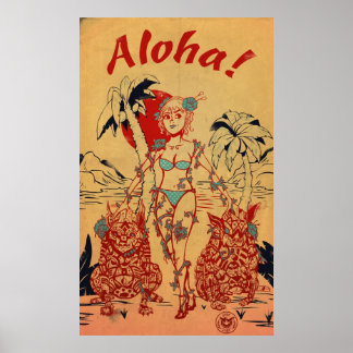 Tiki Dogs Poster