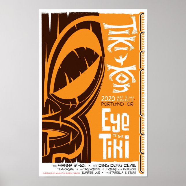 Tiki Kon: Olho do Poster Tiki (Olho Fechado) (Frente)