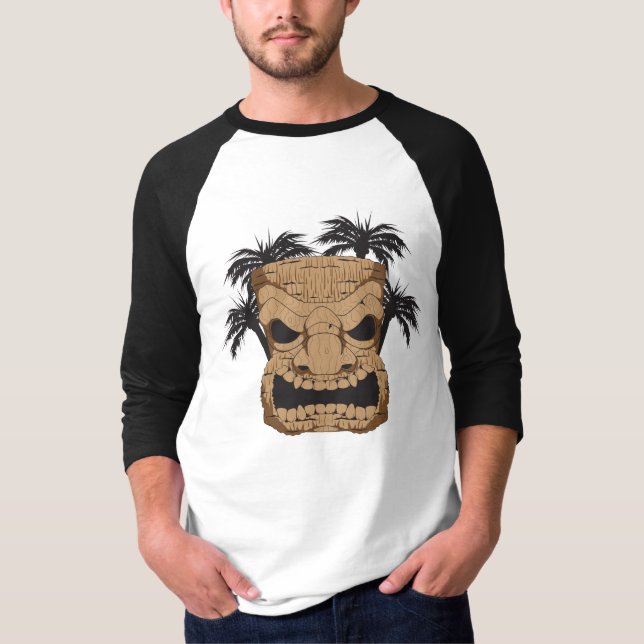 Tiki mau que cinzela o 3/4" dos homens camisa do (Frente)