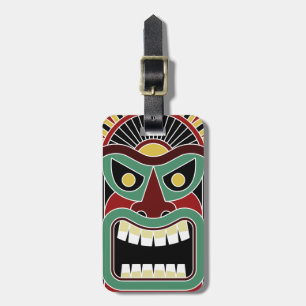 Tiki Totem — etiqueta de bagagem de texto person