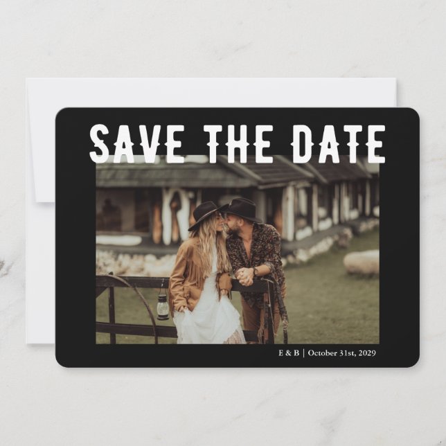 Til Death Gothic Skeleton Black Save the Date (Frente)