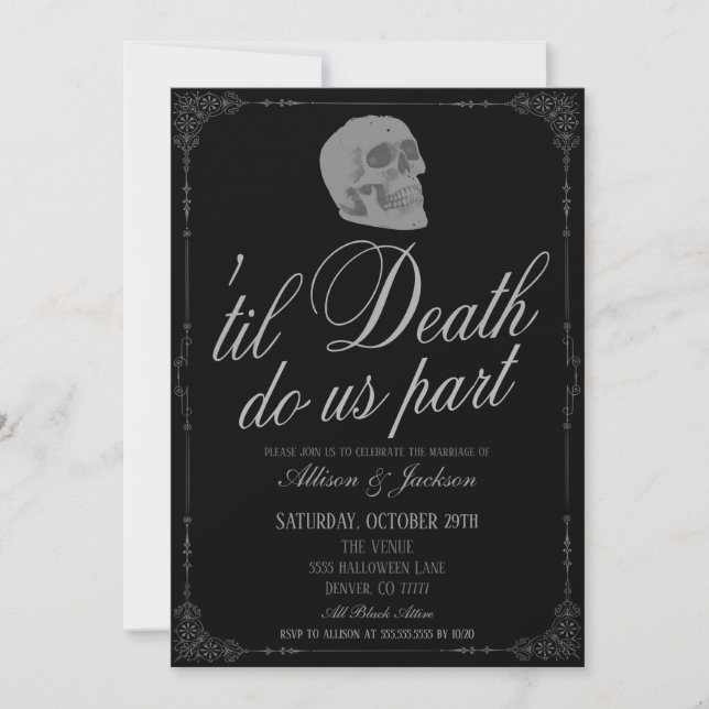 Til Death Nos Convite De Casamento (Frente)