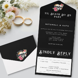 Til Death Nos Parte Skulls & Rosa Black Wedding