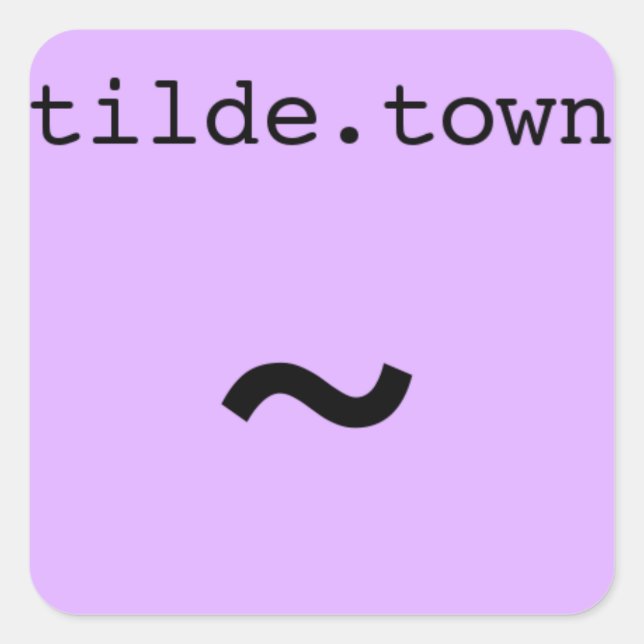 tilde.town pequeno adesivo quadrado (Frente)