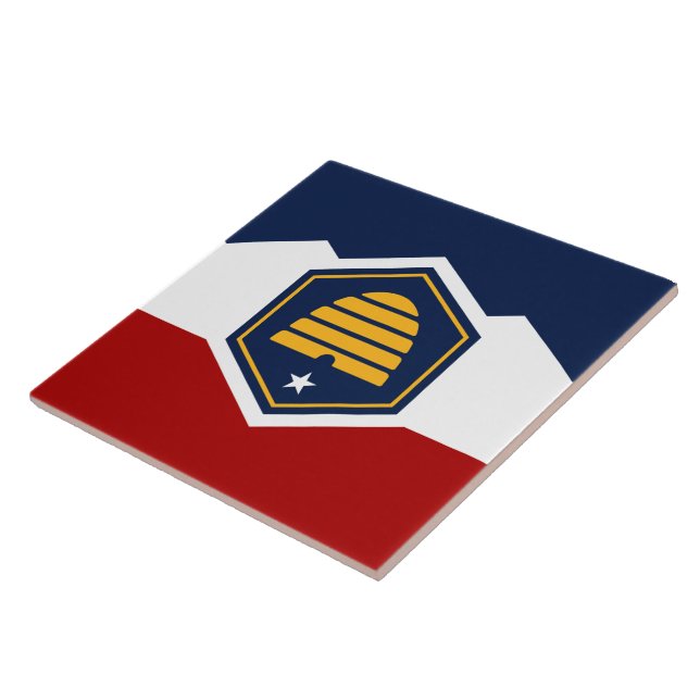 Tile with flag of Utah State, USA (Lateral)