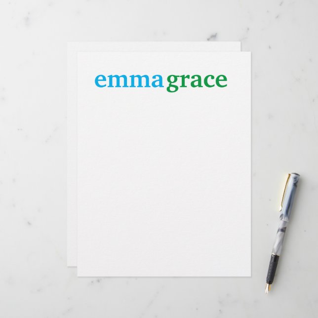 Timbrado Bloco de Notas de Papel Monograma Personalizado (Frente/Verso In Situ)