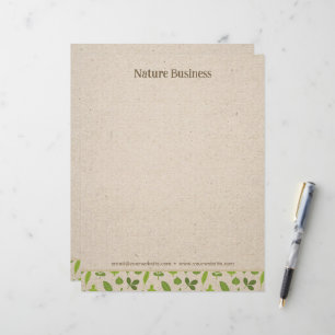 Timbrado Borda Verde da Natureza na Letreiro do Papel Kraft