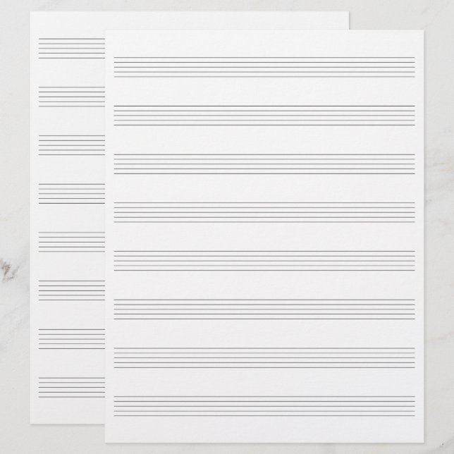 Timbrado Compositor de Funcionarios de música de papel manu (Frente/Verso)