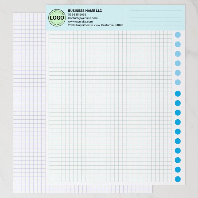 Timbrado Folhas de Papel Milimetrado de Engenharia com Logo (blue Custom Logo Engineering Papers)