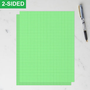 Timbrado Folhas de Papel Milimetrado Verde Claro (Páginas I