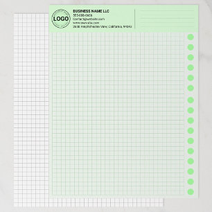 Timbrado Folhas de Papel Milimetrado Verde Personalizadas c