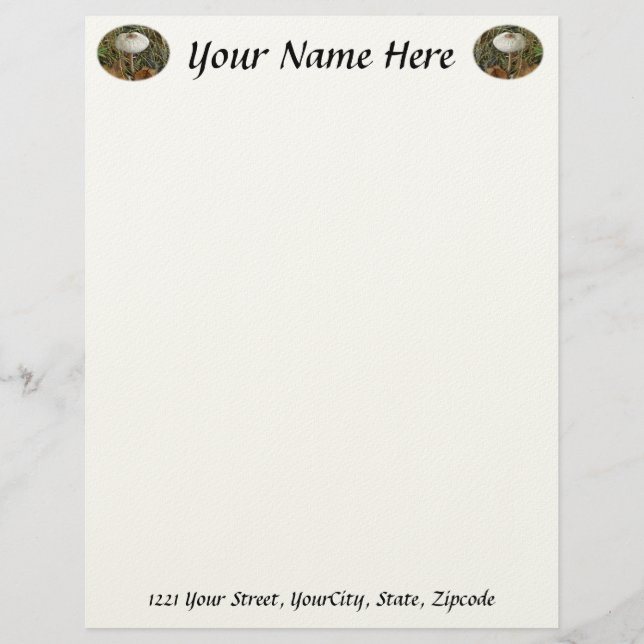 Timbrado Papel Carta Branco Parasol Cogumelo Letterhead (Frente)