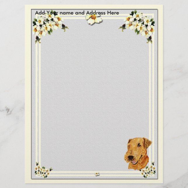 Timbrado Papel de letra cinzento do Dogwood (Frente)