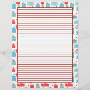 Timbrado Papel de letra do feriado dos presentes do Natal