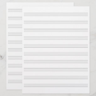 Timbrado Papel de Vazio do Manuscrito de Música Duplo Lado