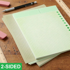 Timbrado Papel em Grade Verde em Bloco (Quadrados de Polega