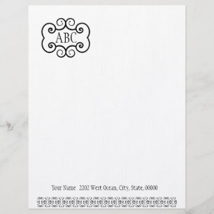 Timbrado Papel linhado timbrado/Monograma branco