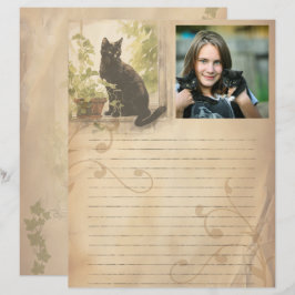 Timbrado Papel para Scrapbook Modelo de Foto Vintage Gata P