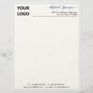 Timbrado Personalize Seu Nome Logotipo Cores Fonte Papel Ti