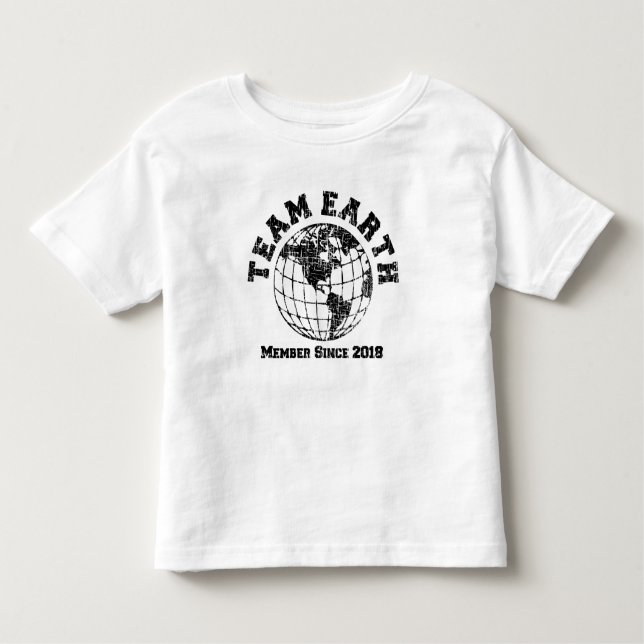 Time da Terra : Membro Desde 2018 Camiseta Infanti (Frente)