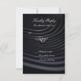 Timeless Preto, Cinza & Branco RSVP de Casamento