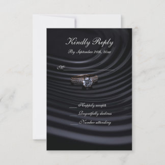 Timeless Preto, Cinza & Branco RSVP de Casamento