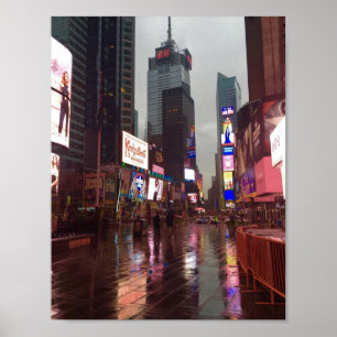 Times Square NYC Nova Iorque Rainy Day Poster