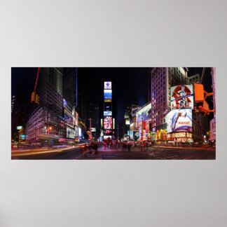 Times Square por Night Panorama Poster