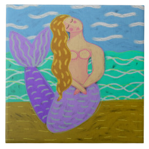 Tímida pintura digital com Abstrato de sereia