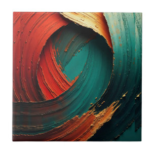 Tinta a Óleo Abstrata Pintada com Espesso Impasto