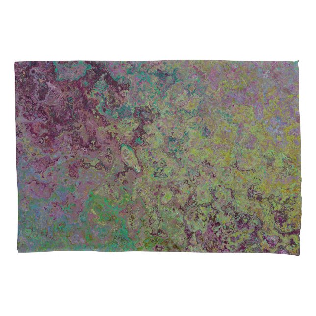 Tinta alcoólica colorida, Abstrato verde e borgonh (Frente)