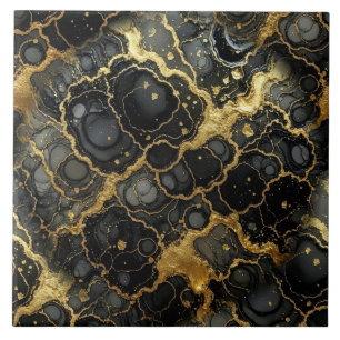 Tinta Alcoólica de Mármore Preto e Dourado de Luxo