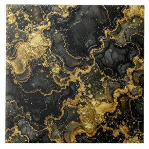 Tinta Alcoólica de Mármore Preto e Dourado de Luxo