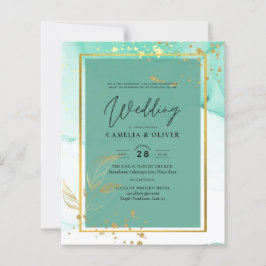 Tinta Alcoólica Verde Limão Dourado Casamento Abst