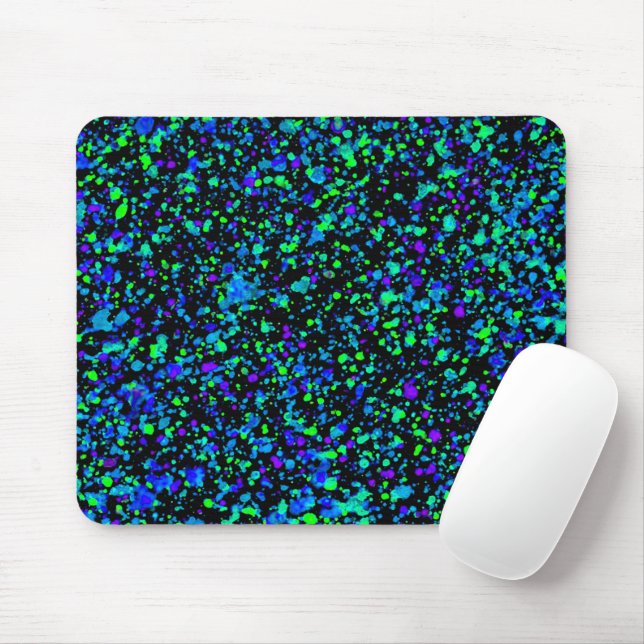 Tinta Azul Salpicada - Mouse Pad (Com mouse)