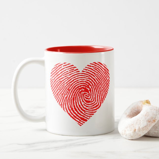 Tinta cardíaca Uma caneca de café com dois tons (Com Donut)
